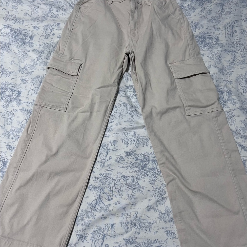 Hollister Tan Wide Leg  Cargo Pants